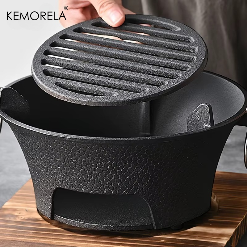 Korean Bbq Grill - 1Set Cast Iron Charcoal Stove Outdoor