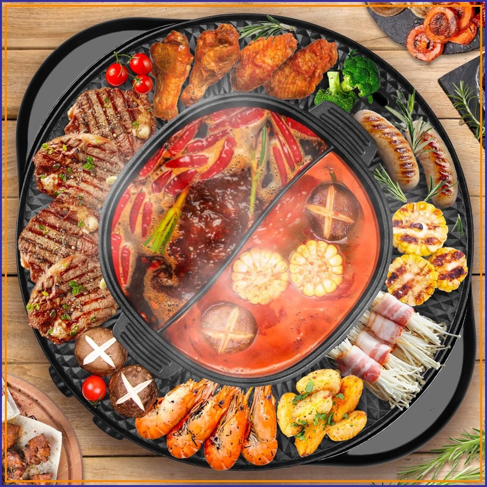 Korean Bbq Grill - 2 in 1 Hot Pot with