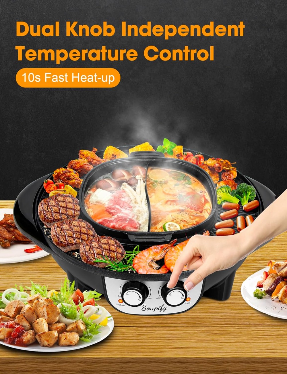 2 in 1 Hot Pot with Grill, Ele - Korean Bbq Grill 리뷰 및 가격