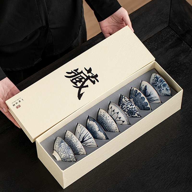 10pcs/box Blue and White Porce - Celadon Ceramic Cup 리뷰 및 가격
