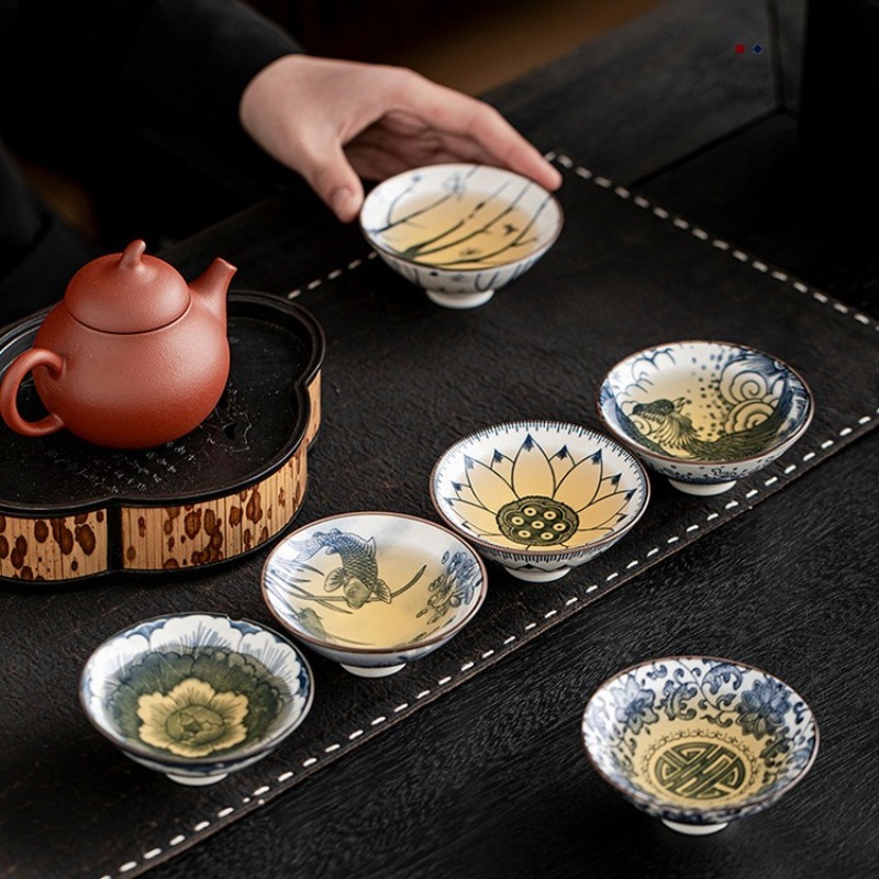 10pcs/box Blue and White Porce - Celadon Ceramic Cup 리뷰 및 가격